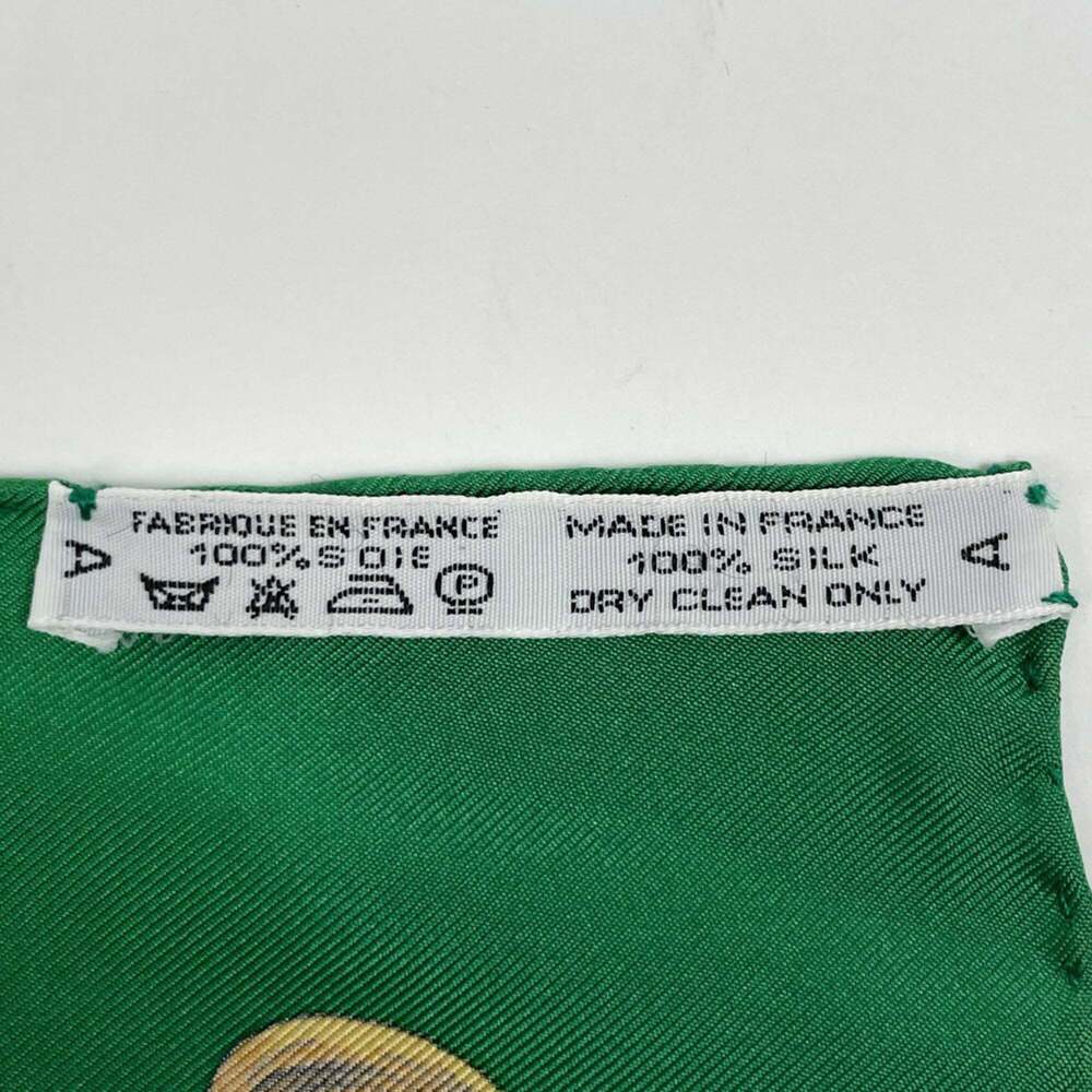 HERMES Green Silk Scarf - Picture 2 of 5